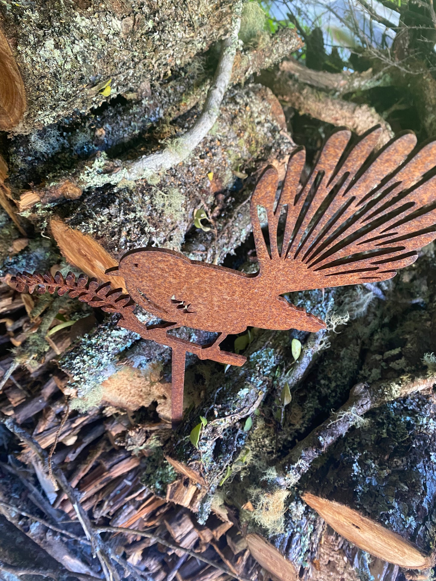 Corten Steel Fantail, Spike in Ground.