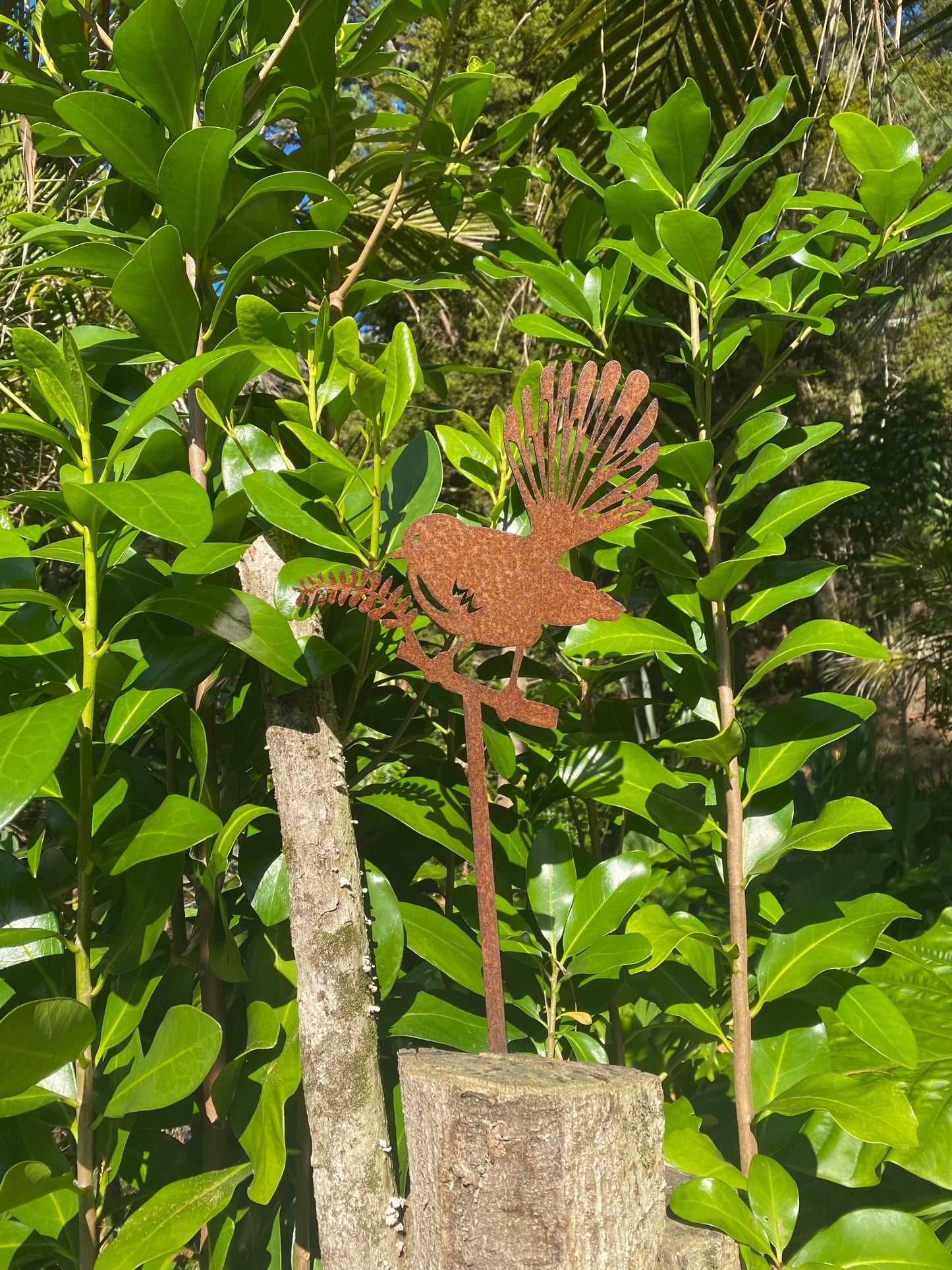 Corten Steel Fantail, Spike in Ground.
