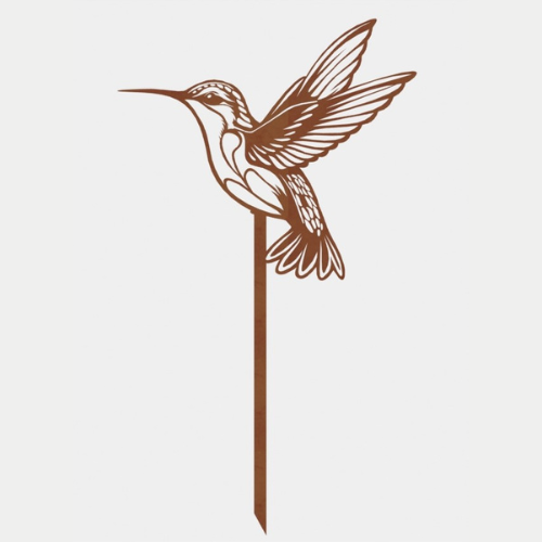 Corten Steel Hummingbird, Ground Mount